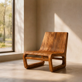 Sculptural Curved Lounge Chair | Modern Organic Low Profile Accent Chair