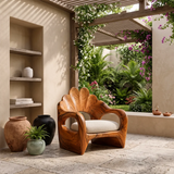 Sculptural Flower Back Armchair | Organic Curved Lounge Chair for Modern Interiors