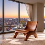 Sculptural Curved Lounge Chair with Arched Legs | Organic Modern Accent Chair