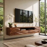 Organic Modern Floating TV Stand with Dual Cabinets, Open Shelf & Double Drawers TT006-5QDJ5ZW