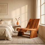 Sculptural Curved Lounge Chair | Modern Minimalist Low Profile Accent Chair