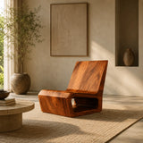Sculptural Low Profile Lounge Chair | Modern Minimalist Curved Accent Chair