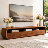 Modern TV Stand with Open Shelf & 3 Drawers | Contemporary Media Console TT006-5GKM4CV