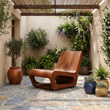 Modern Sculptural Lounge Chair | Curved Armless Accent Chair for Living Room & Reading Corner