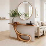 Modern Sculptural Console Table with Organic Curved Pedestal Base for Entryway TT006-3822