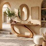 Organic Sculptural Console Table with Asymmetrical Loop Base for Modern Entryway TT006-2617