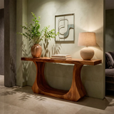 Modern Wooden Console Table with Sculptural Open Arch Base for Entryway & Hallway TT006-5795