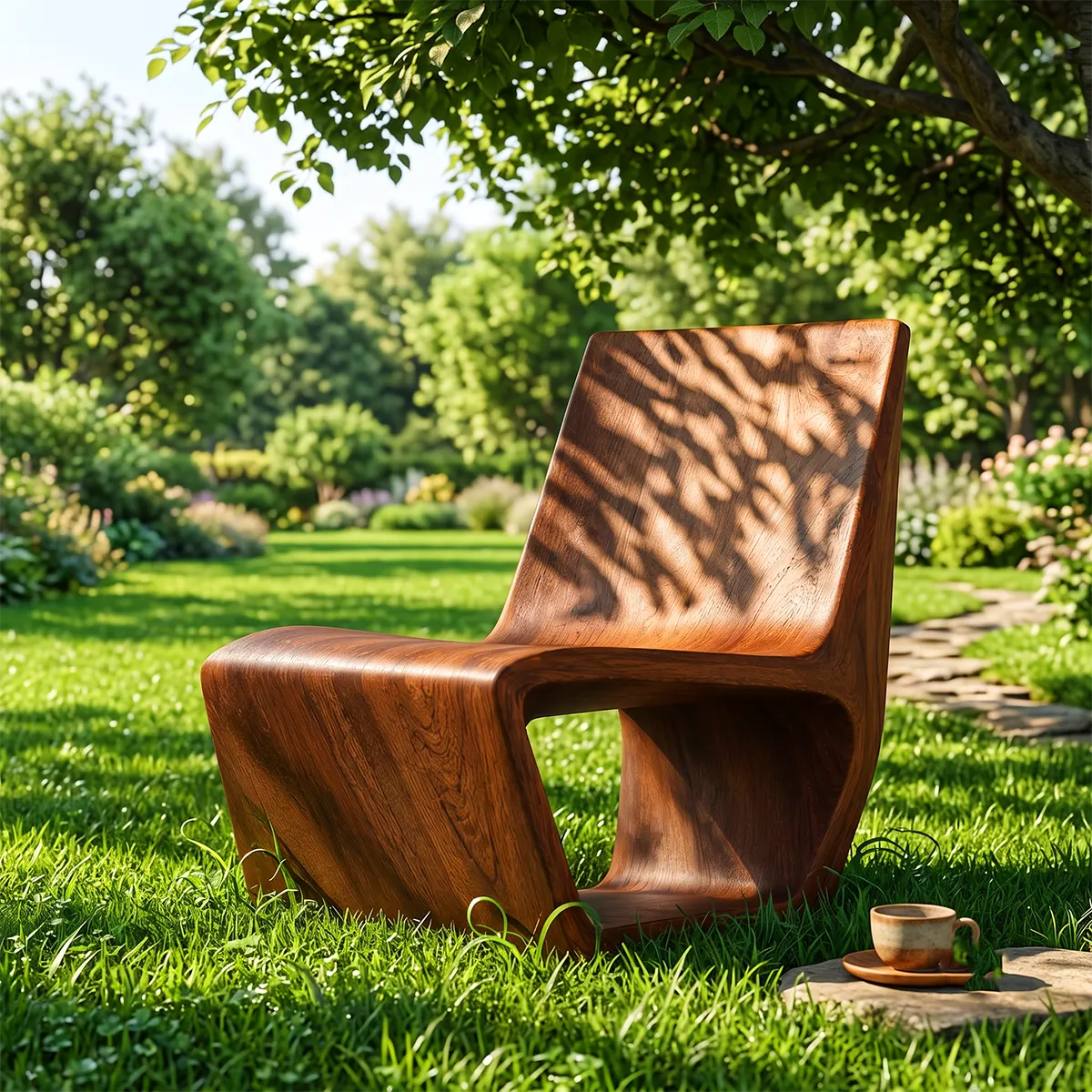 Sculptural Armless Lounge Chair | Modern Low Profile Accent Chair