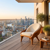 Sculptural Curved Accent Chair with Arms | Modern Lounge Chair for Living Room & Bedroom
