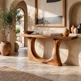 Modern Wooden Console Table with Sculptural U-Base for Entryway & Hallway TT006-2415