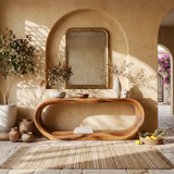Organic Loop Console Table with Open Display Shelf for Modern Entryway & Living Room TT006-3584