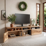 Modern TV Stand with Dual Storage Cabinets | Open Media Console TT006-6PQC5TA