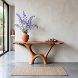 Organic Modern Console Table with Sculptural Double Arch Base for Entryway & Living Room TT006-3103