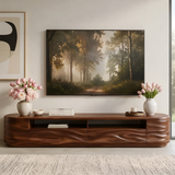 Modern TV Stand with Open Display Shelf & Wave Front Drawers TT006-6OLZ4XW