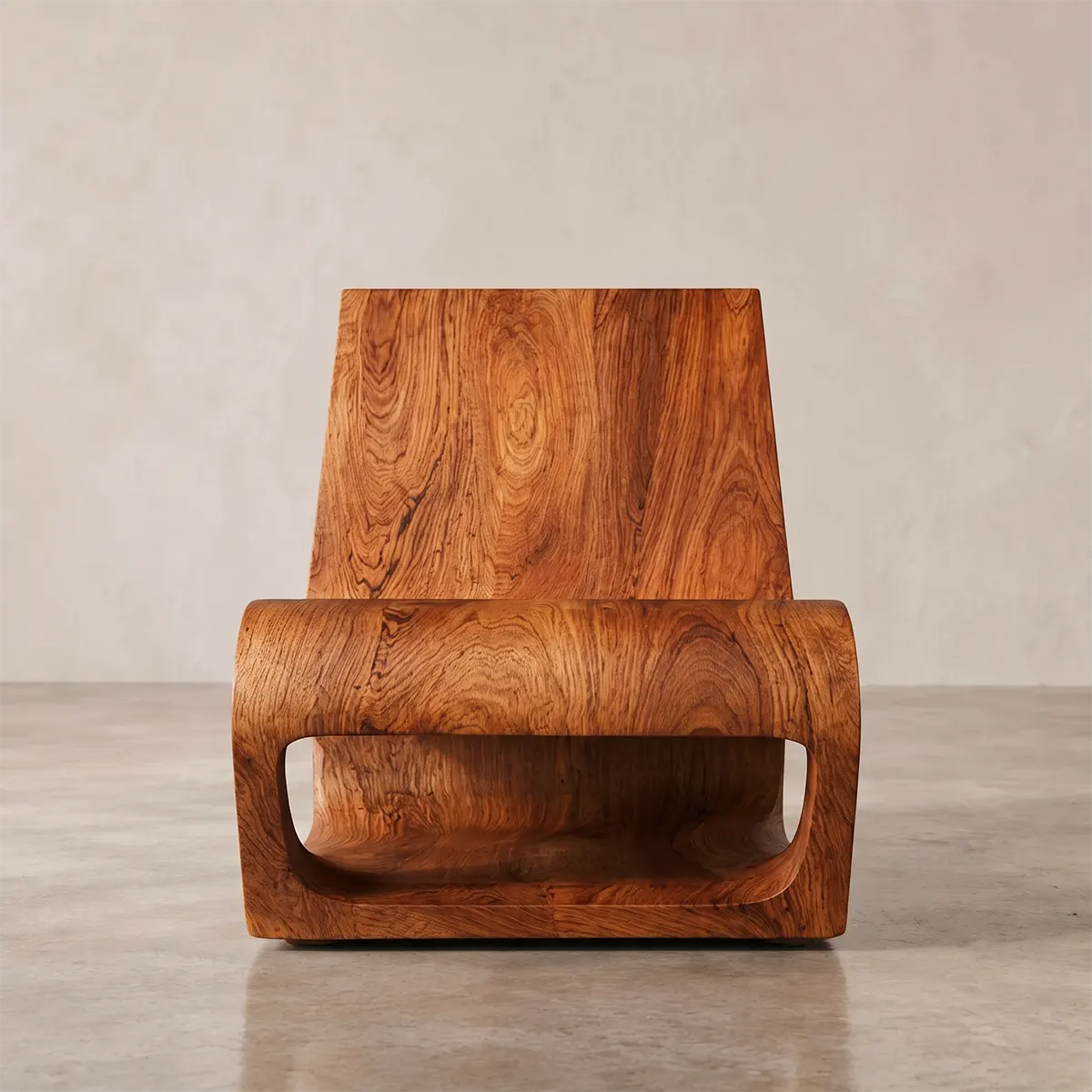 Modern Sculptural Lounge Chair | Curved Armless Accent Chair for Living Room & Reading Corner
