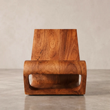 Modern Sculptural Lounge Chair | Curved Armless Accent Chair for Living Room & Reading Corner