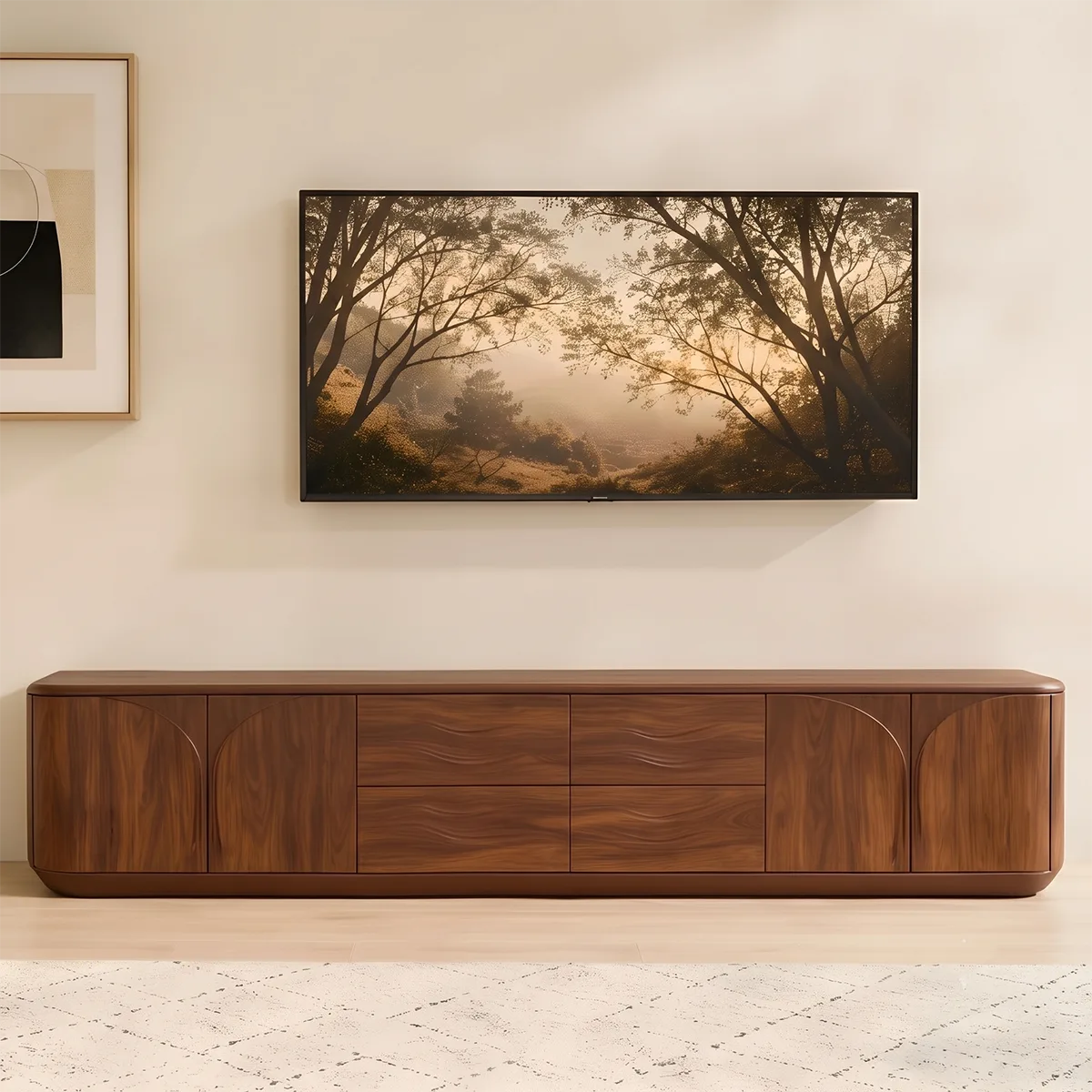 Modern TV Stand with 2 Side Cabinets & 4 Center Drawers TT006-8JEV2FS