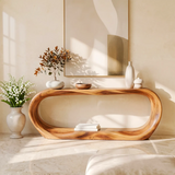 Organic Loop Console Table with Open Display Shelf for Modern Entryway & Living Room TT006-3584
