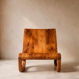 Sculptural Low Lounge Chair | Modern Organic Accent Chair with Open Loop Base