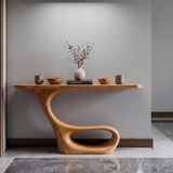 Modern Sculptural Console Table with Organic Curved Pedestal Base for Entryway TT006-3822