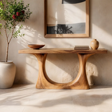 Modern Wooden Console Table with Sculptural U-Base for Entryway & Hallway TT006-2415