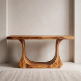 Modern Wooden Console Table with Sculptural Open Arch Base for Entryway & Hallway TT006-5795