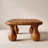 Modern Coffee Table | Organic Rounded Rectangle Cocktail Table TH003-4084