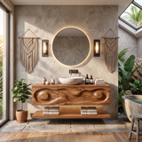Floating Bathroom Vanity with 3 Drawers & Open Shelf | Modern Vanity Cabinet TH003-5BFQ9WL
