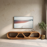 Sculptural TV Stand with Open Shelves | Organic Modern Media Console TH003-5RAR7KU