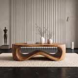 Sculptural Wave Coffee Table | Modern Curved Statement Center Table