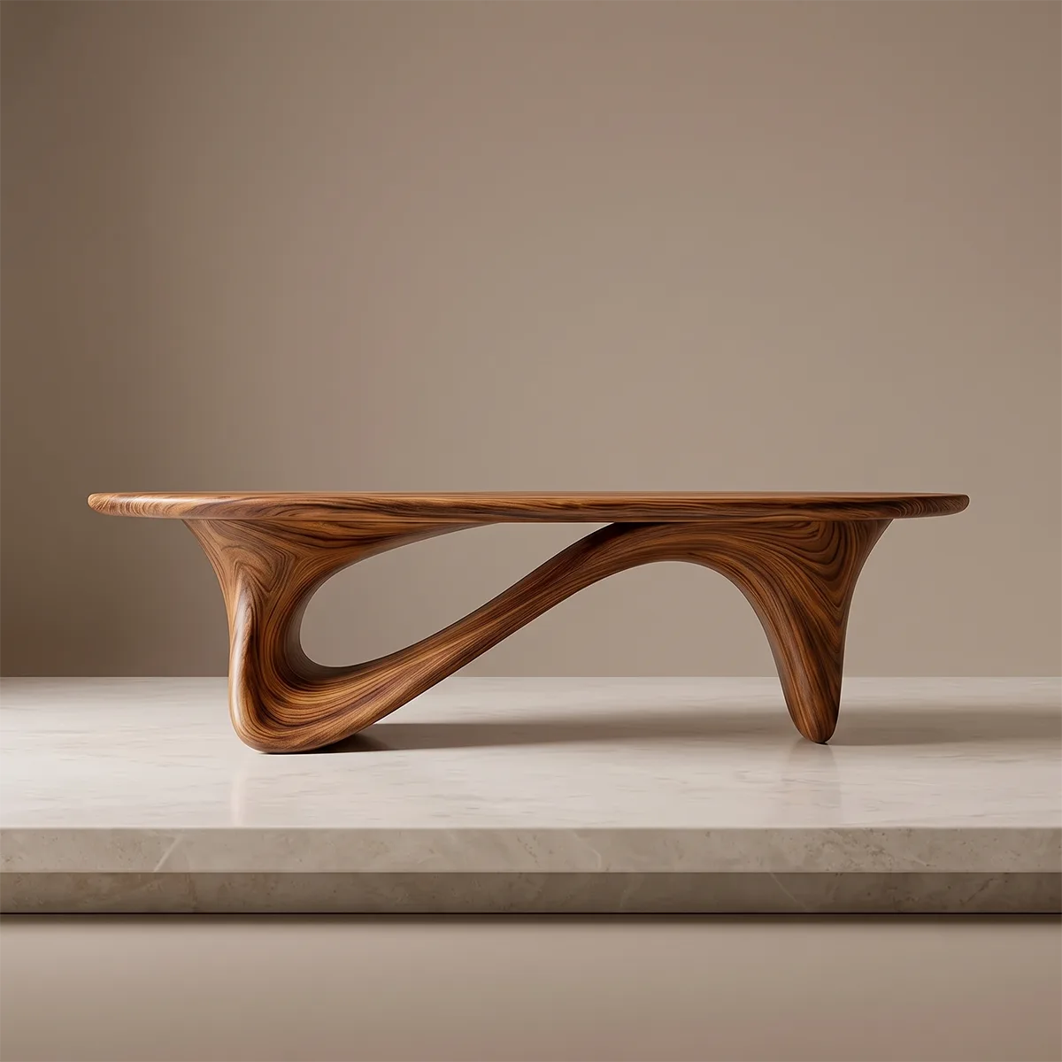 Organic Wave Coffee Table | Sculptural Oval Coffee Table for Modern Minimalist Living Room TH003-1206