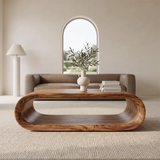 Sculptural Rounded Coffee Table | Organic Modern Open Center Living Room Table