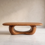 Modern Organic Coffee Table | Sculptural Rectangle Cocktail Table TH003-6677