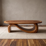 Modern Oval Coffee Table | Organic Sculptural Center Table for Contemporary Living Room TH003-1924