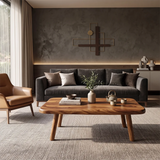 Organic Modern Coffee Table | Rounded Rectangle Low Profile Living Room Table