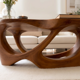 Sculptural Organic Solid Wood Coffee Table | Modern Artistic Center Table for Living Room TT006-2038