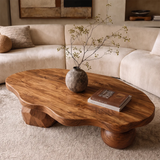 Sculptural Coffee Table with Mixed Artistic Legs | Organic Modern Statement Center Table