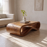 Sculptural Wave Coffee Table | Modern Organic Curved Living Room Center Table