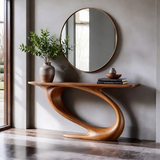 Organic Sculptural Console Table with Curved Pedestal Base for Modern Entryway TT006-2591