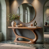 Organic Modern Console Table with Sculptural Open Base for Entryway & Hallway TT006-7249