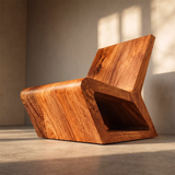 Sculptural Armless Lounge Chair | Modern Curved Accent Chair for Living Room & Reading Space