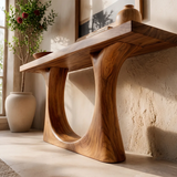 Modern Wooden Console Table with Sculptural U-Base for Entryway & Hallway TT006-2415