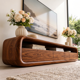 Modern TV Stand with Open Shelf & 3 Drawers | Contemporary Media Console TT006-5GKM4CV