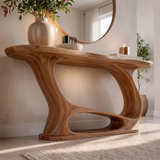 Organic Modern Console Table with Sculptural Open Base for Entryway & Hallway TT006-7249