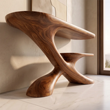 Sculptural Tiered Console Table | Organic Modern Entryway Table with Floating Curved Design TH003-4469