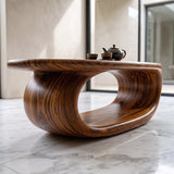 Modern Oval Coffee Table | Sculptural Open Base Center Table for Contemporary Living Room TH003-2681