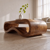 Sculptural Wave Coffee Table | Modern Organic Curved Living Room Center Table