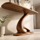 Organic Sculptural Console Table | Modern Console Table with Twisted Open Pedestal Base TH003-8583