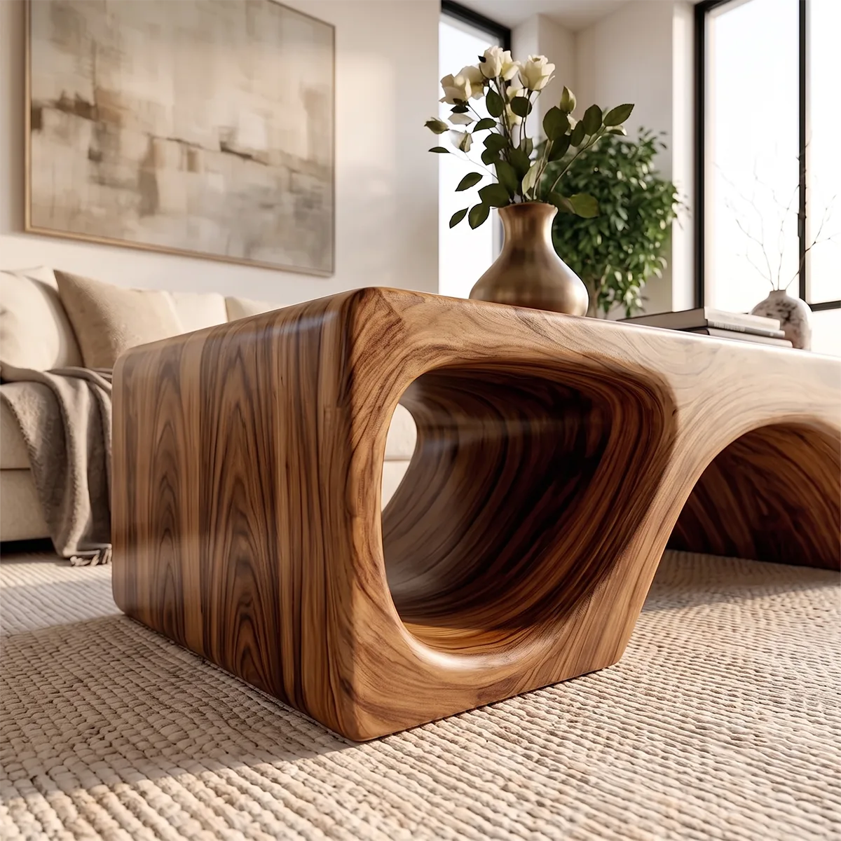 Sculptural Arch Coffee Table | Modern Organic Statement Center Table