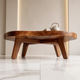 Organic Pebble Coffee Table | Modern Irregular Wood Coffee Table for Minimalist Living Room TH003-6867